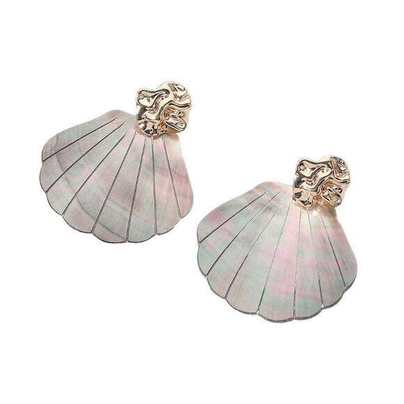 Jewelry - Tigerstars Abalone Seashell Dangle Statement Earrings